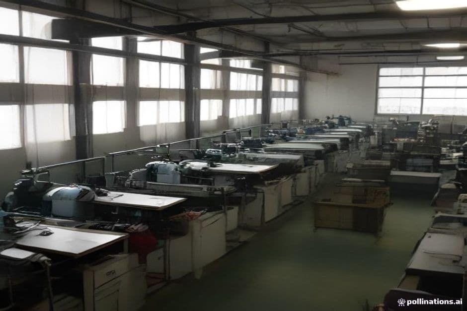 Garment factory production floor